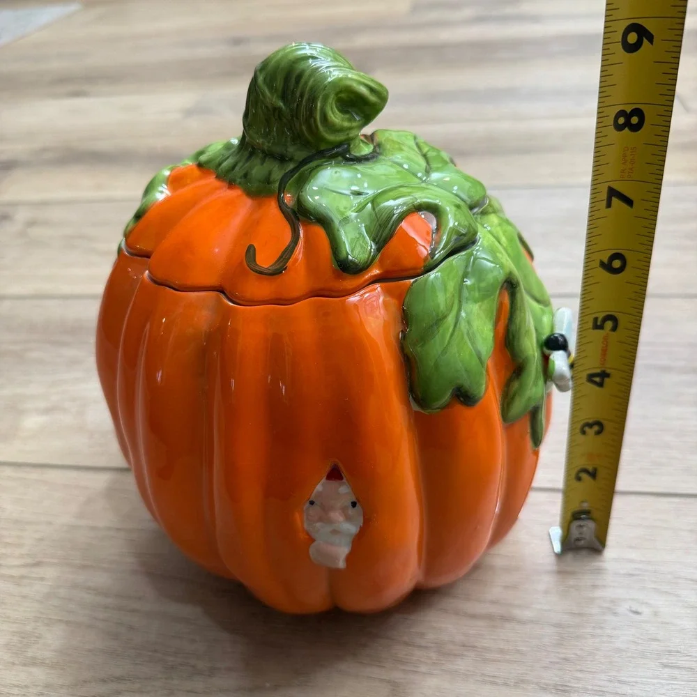 Pumpkin Cookie Jar Santa Elf Gnome‎ Bee Halloween Autumn Ceramic Golly Gee